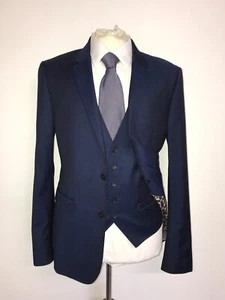 TED BAKER - Slim Fit 3 Teiler BLAUER WOLLANZUG - 38 Reg - W32 L31 - SCHÖNER ANZUG - Bild 1 von 14