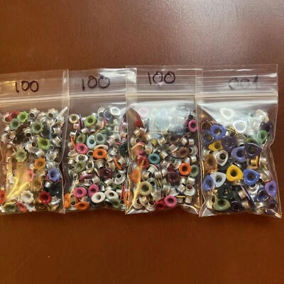 200pcs 7mm width  1/4" Craft Metal Eyelets mixed color select SHAPE or MIXED - Image 1 of 4