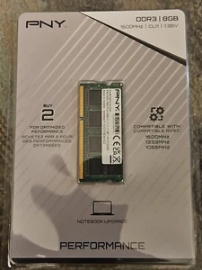PNY Performance 8GB DDR3 1600MHz (PC3-12800) CL11 1.35V Notebook/Laptop - Picture 1 of 2