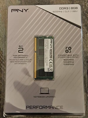 PNY Performance 8GB DDR3 1600MHz (PC3-12800) CL11 1.35V Notebook/Laptop  - Image 1 of 2