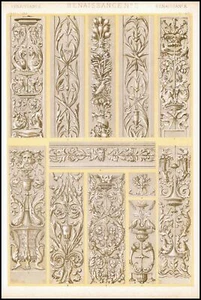 Cromolitógrafo 1868 GRAMÁTICA DEL ORNAMENTO RENACIMIENTO DE OWEN JONES (GO1-84 - Imagen 1 de 1