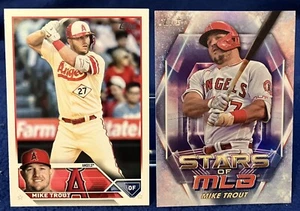 2023 Topps Mike Trout #27 + Stars Of MLB Insert #SMLB-2 Los Angeles Angels - Picture 1 of 2