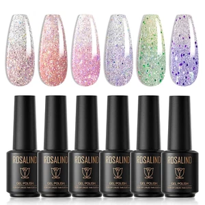 ROSALIND UV Nagellack Thermo, 6 Farben 7 ML Glitzer Gel Nagellack Farbwechsel Sh - Bild 1 von 12