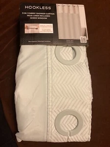 hookless shower curtain with liner 3-in-1 color Aqua - Picture 1 of 6