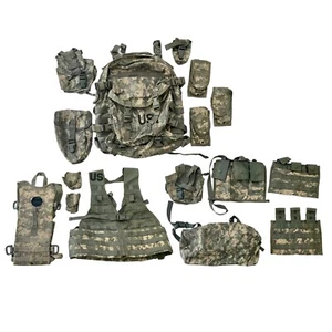 USGI Authentic 16 PC Rifleman Set Kit MOLLE System ACU Complete Set w/ Stiffener - Picture 1 of 4