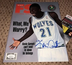 KEVIN GARNETT SIGNIERT BECKETT MAGAZIN JSA ROOKIE AUTOGRAMM BASKETBALL AUTO KG - Bild 1 von 1