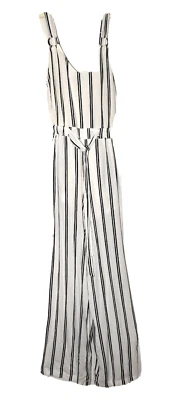 Mono Derek Corazón Blanco con Rayas Negras Rayón Pierna Ancha Talla S Foto 1 de 4