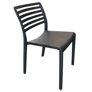 New Dining Chair Outdoor Stackable Bistro Cafe Seating UV Chairs Louise Black - Picture 1 of 4