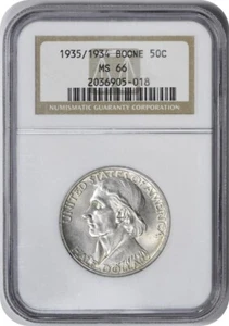 Boone Commemorative Silver Half Dollar 1935/1934 MS66 NGC - Picture 1 of 2