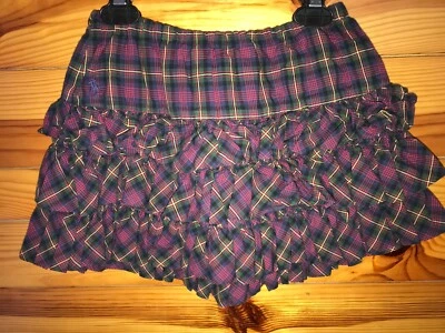 Falda Ralph Lauren a Cuadros en Niveles Niñas Rojo/Azul Marino/Amarillo Cintura Elástica Talla 12 Foto 1 de 2