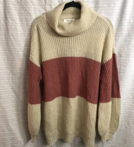 Popsugar Color Block Wasserfallausschnitt Strickpullover Neu mit Etikett Größe L - Bild 1 von 7