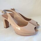 Clarks Heels Nude Patent Leather Sandals Size 6