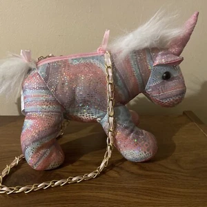 Small Unicorn Stuffed Animal Girls Purse - Picture 1 of 6