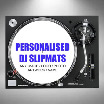 Personalised Slipmats 1 Pair 12" Custom DJ Turntable Vinyl *Posted In Cardboard* - Image 1 of 4