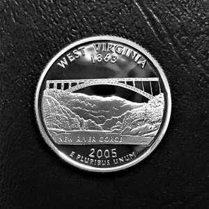 2005 S Proof West Virginia State Quarter from Original Proof Set - Imagen 1 de 2