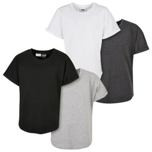 Urban Classics Kids Boys Long Shaped Turnup Tee 2-Pack Kidswear Jungs T-Shirt - Picture 1 of 19