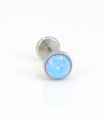 Pendientes Planos Traseros Azul Ópalo 16G 18G 20G Oreja Nariz Sin Rosca STUD Anillo Tono Dorado Foto 1 de 4