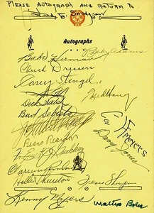 APBP DINNER PROGRAM SIGNED BY CASEY STENGEL BABE HERMAN & OTHERS PSA/DNA U14366 - Picture 1 of 2