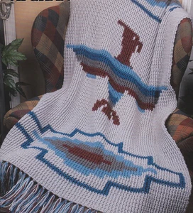 Crochet Afghan Pattern Southwest THUNDERBIRD AFGHAN Instructions Annie's Club - Picture 1 of 2