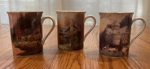 Thomas Kinkade Joy of The Season Porzellan Tasse 2002 - Okt Nov Dez 3er Set - Bild 1 von 9