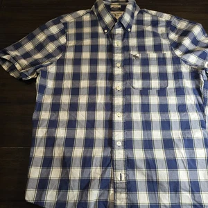 Camisa Abercrombie & Fitch Abotonada Manga Corta A Cuadros Músculo Para Hombre Grande Preppy - Imagen 1 de 6