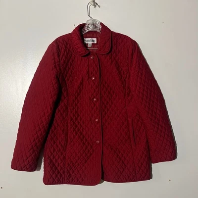 Chaqueta Abrigo Mujer Marvin Richard’s Diamante Acolchada Roja Abotonada Mediana  Foto 1 de 4