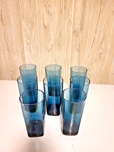 Bicchiere Anchor Hocking Rio blu costiero piatto quadrato 6", set di 8 - Foto 1 di 4