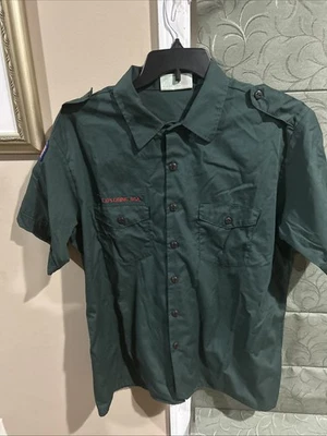 Boy Scout Venture Explorer Green Short Sleeve Mens Extra Large UNIFORM SHIRT #42 - Image 1 of 4