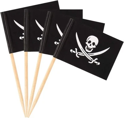 200 PCS Pirate Cocktail Toothpicks Flags for Halloween Themed Party Cake - Image 1 of 4
