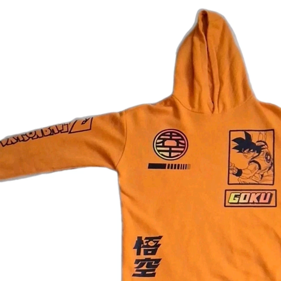 Dragon Ball Z 男孩橙色 Goku 套衫连帽衫 10-12 或男式 S  — 第 1/4 张图片