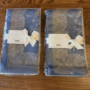 Williams Sonoma Vintage Paisley Jacquard Servietten blau, 8er Set - NEU - Bild 1 von 6