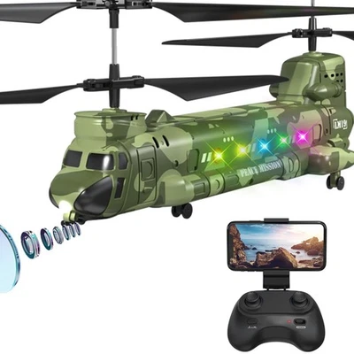 Remote Control Military Helicopter with Camera, Altitude Hold, and Twin - Image 1 of 4