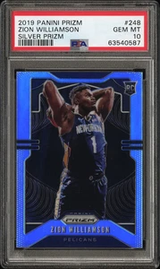 Panini Prizm Zion Williamson #248 2019 plata PSA 10 - Imagen 1 de 2