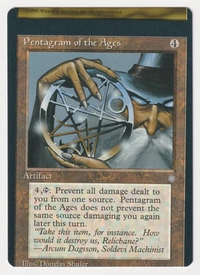 Miscut Pentagram of the Ages HP Ice Age 1995 MTG Magic Factory Error Misprint! - Image 1 of 2