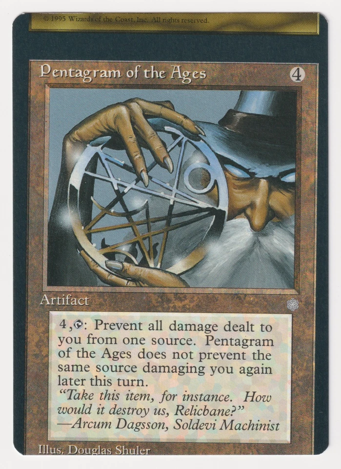 Miscut Pentagram of the Ages HP Ice Age 1995 MTG Magic Factory Error Misprint! - Image 1 of 2