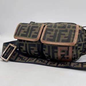 Bolso Cinturón Fendi Zucca Lona Logo FF Cintura y Cuerpo Beige Marrón Unisex - Imagen 1 de 10