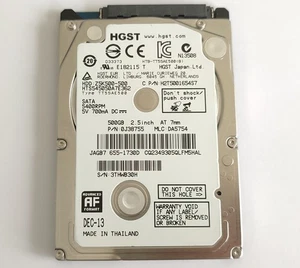 HGST HITACHI 500GB SATA HDD Hard Disk Drive 2.5" HTB-TT5SAE500 - 5400 RPM - 7mm - Picture 1 of 1