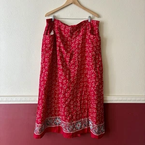 Vintage Crazy Horse rot Blumen Bandana Rock Damen 24W Western Cottage Y2K - Bild 1 von 9