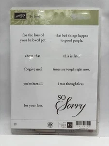 Stampin' Up! So Sorry Set 10 Timbri in Gomma Sentimenti Condoglianze Perdita Pet Resistente - Foto 1 di 3