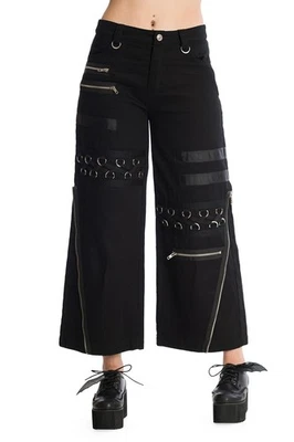 BANNED BLACK EMBER TROUSERS JEANS TR31103 BAGGY WITH ZIPS - Image 1 of 4