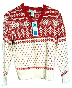 Covington Neu mit Etikett Damen Pullover Urlaubspullover rot-weiß S (6-9) Baumwolle PET RESCUE - Bild 1 von 4