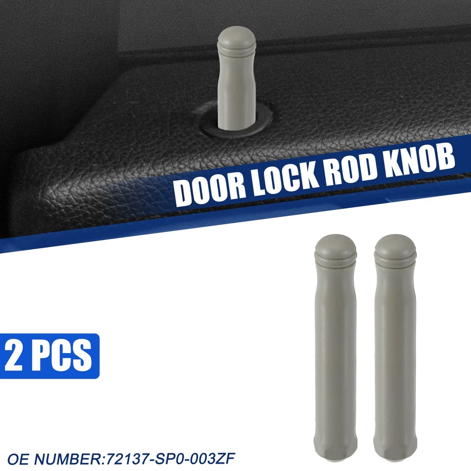 Perilla de barra de bloqueo de puerta de coche gris 2 piezas No.72137-SP0-003ZF para Honda Civic 1996-2000 Foto 1 de 4