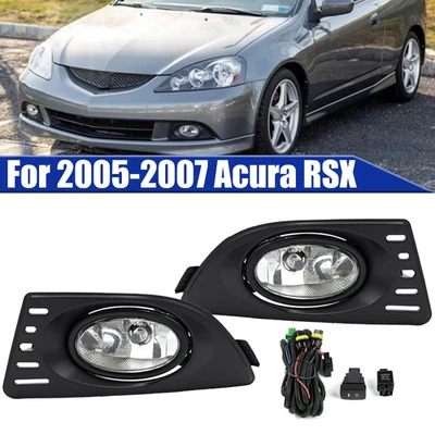 Par de luces antiniebla de lente transparente con cableado y bombillas para Acura RSX 2005 2006 2007 cupé Foto 1 de 4