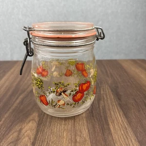 ARC France Spice of Life Glass Canister Jars Vintage 1970s 3/4L Hinged Lid - Picture 1 of 8