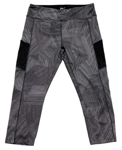Vogo Athletica Womens Geometric Print Leggings Size L Black Gray Athleisure - Picture 1 of 11