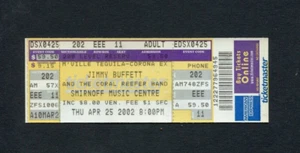 Boleto de concierto Jimmy Buffett 2002 sin usar Dallas, TX, Far Side of The World Tour - Imagen 1 de 1