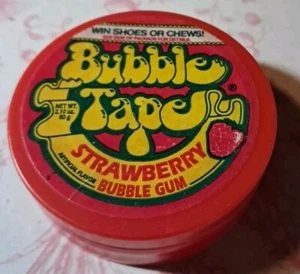 Contenedor de cinta de burbujas original vintage 1988 sabor a goma de fresa roja - VACÍO - Imagen 1 de 5