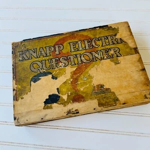 Vintage 1930's Knapp Electric Questioner Game #325 Cards & Original Wood Box - Picture 1 of 8