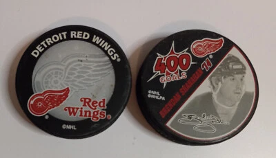 Discos conmemorativos oficiales de la NHL Detroit Red Wings y Brendan Shanahan 400 goles Foto 1 de 2