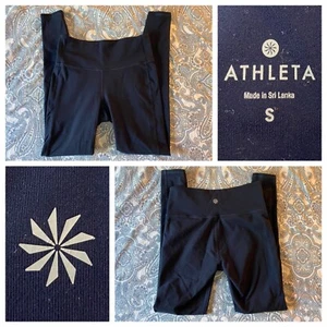 Athleta Women’s Small Navy Blue Cropped Workout Leggings Pants - GOOD CONDITION - Imagen 1 de 12